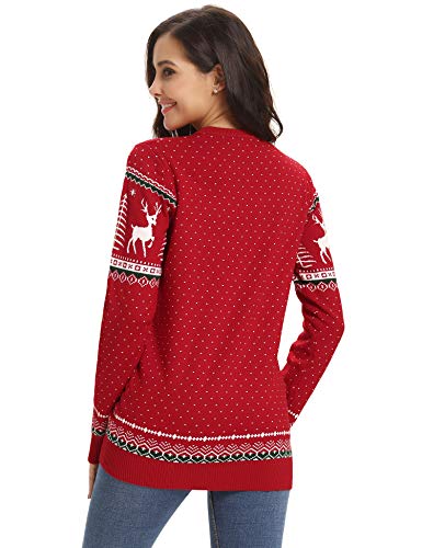 Abollria Colección de Navidad-Suéteres Navideños/Sudadera y Jersey de Navidad/Chaqueta de Punto Navideña para Mujer
