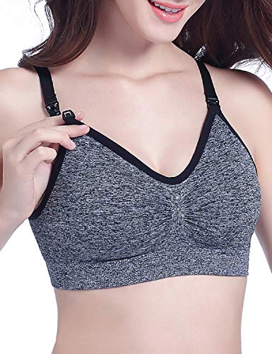 Abollria Sujetador de Maternidad de Lactancia para Mujer Bra,Sujetadores sin Costuras con Almohadillas de prevención de derrames Removibles con Extra Bra Extenders & Clips