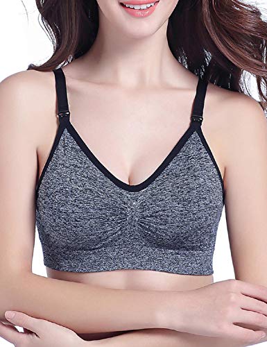 Abollria Sujetador de Maternidad de Lactancia para Mujer Bra,Sujetadores sin Costuras con Almohadillas de prevención de derrames Removibles con Extra Bra Extenders & Clips