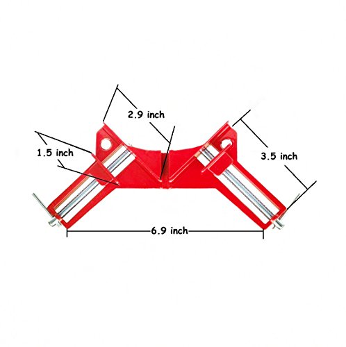 Abrazadera de Angulo Recto de 90 Grados, Ieasky Juego de 4 Marco de Fotos de Abrazadera Esquina, Escuadra Sargentos Carpintero para Soldar Madera Mueble, DIY de Herramientas de Mano