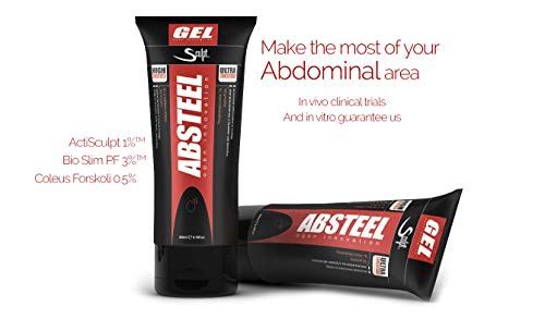 Absteel Crema Reductora hombre, Crema para el abdomen, Gel reductor adelgazante, Gel crema adelgazante reafirmante intensiva
