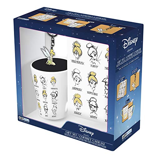 ABYstyle - Disney - Peter Pan - Caja de Regalo Campanilla - Taza 320 ml + Llavero + Cuaderno