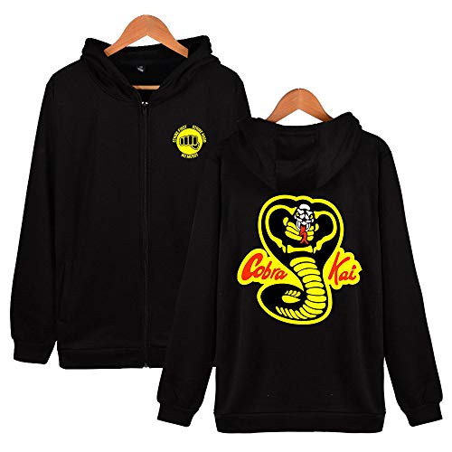 ACBANANA Karate Niño Cobra Kai Impresión Personalizada Sudadera con Capucha Película Retro Unisex Cremallera Sudadera Casual Top