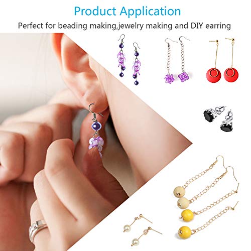 Accesorios de pendiente y bisutería metal ZoomSky 2418 pcs oro y plateado con tapones goma y ganchos para hacer artesanía y joyería especial en mano DIY como decoración regalo y recuerdo en cotidiano