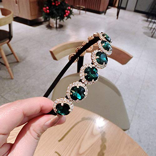 Accessorie Crystal Gem - Diadema barroca para las mujeres con diamantes accesorios para el pelo de perlas para niñas corona flor Hairbands Head Wrap-Burgundy-