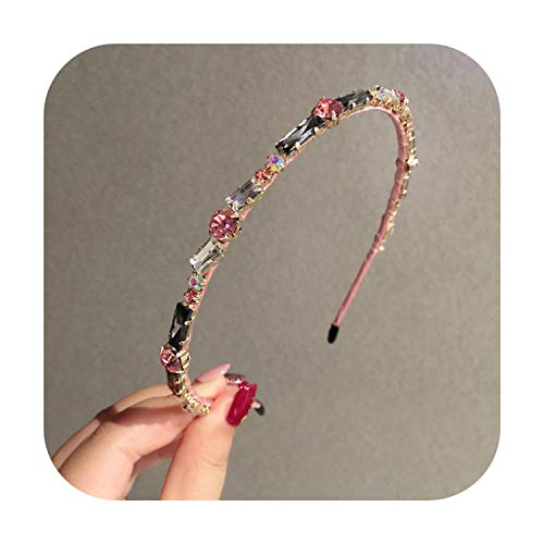 Accessorie Crystal Gem - Diadema barroca para las mujeres con diamantes accesorios para el pelo de perlas para niñas corona flor Hairbands Head Wrap-E-
