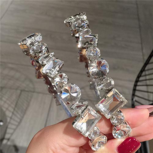 Accessorie Crystal Gem - Diadema barroca para las mujeres con diamantes accesorios para el pelo de perlas para niñas corona flor Hairbands Head Wrap-E-