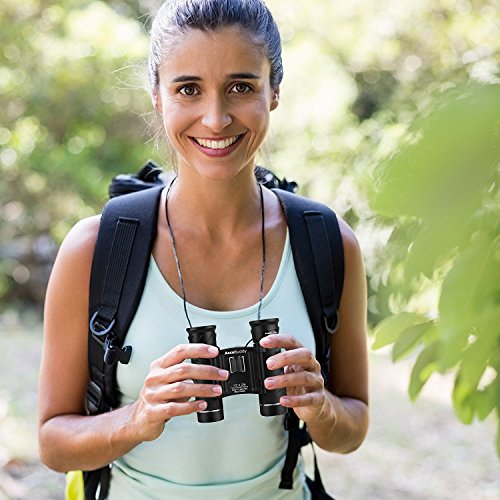 AccuBuddy Mini HD Prismáticos - Binoculares Ligeros de 12 aumentos y Objetivo de 26 mm