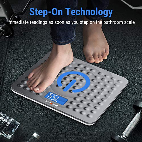 ACCUWEIGHT Báscula de Baño Digital de Alta Medición Precisa con Seguridad Gran Plataforma Antideslizante y Inastillable, Balanza Digital con Retroiluminación, 180 kg