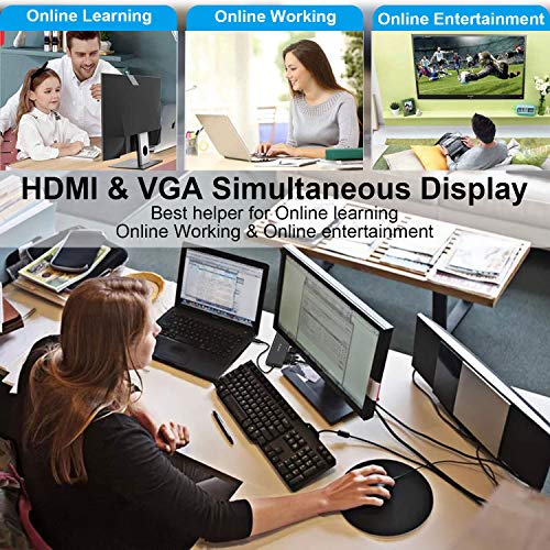 Aceele Hub USB C 11-en-1, Hub Tipo C con HDMI y VGA, 4 Puertos USB 3.0, RJ45 gigabytes Ethernet, Audio, Type c PD, Lector de Tarjetas SD&TF para Macbook Pro 2018/2019, Galaxy S10, etc.