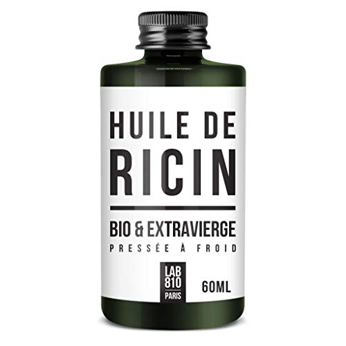 ACEITE BIO DE RICINO 100% Puro y Natural. Prensado en Frío, Extra Virgen, Acelera el Crecimiento del Cabello, de las Pestañas y de las Uñas. Nutre e Hidrata la Piel y el cabello (60ml)