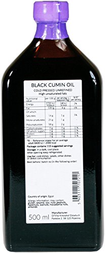 Aceite de comino negro crudo prensado en frío Ol'Vita 500 ml