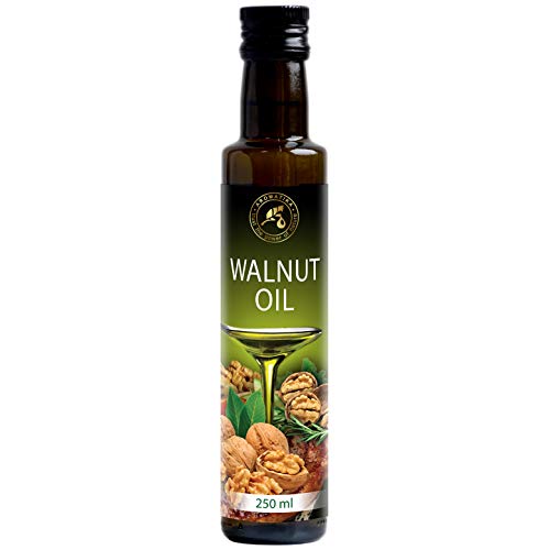 Aceite de Nuez 250ml - Prensado en Frío - 100% Puro & Natural - USA - Botella de Vidrio - Cocina Saludable - Ricos en Vitaminas - Minerales - Micro y Macro Elementos - Walnut Oil