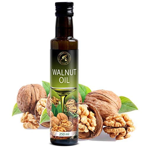 Aceite de Nuez 250ml - Prensado en Frío - 100% Puro & Natural - USA - Botella de Vidrio - Cocina Saludable - Ricos en Vitaminas - Minerales - Micro y Macro Elementos - Walnut Oil