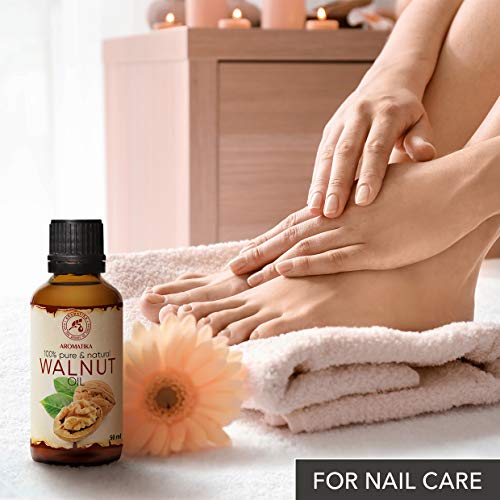 Aceite de Nuez 50ml - Juglans Regia Seed Oil - USA - 100% Puro y Natural - Aceite Base - Cuidado Intensivo - Aceite de Nuez para Rostro - Cuerpo - Cabello - Piel - Botella de Vidrio