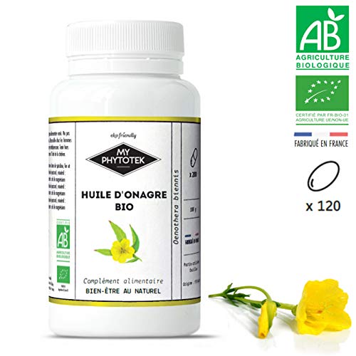 Aceite de Onagra orgánico, 120 Cápsulas (500mg)