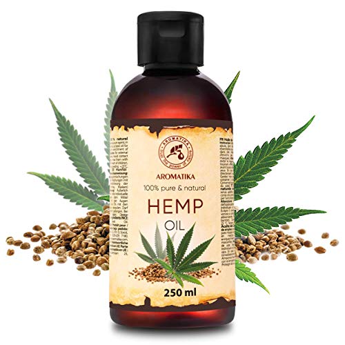 Aceite de Semillas de Cáñamo 250ml - 100% Puro y Natural - Aceite Base - Cannabis Sativa Seed Oil - Hemp Oil - Cuidado Intensivo para Rostro - Cuerpo - Cabello - Piel - para Masajes de Belleza
