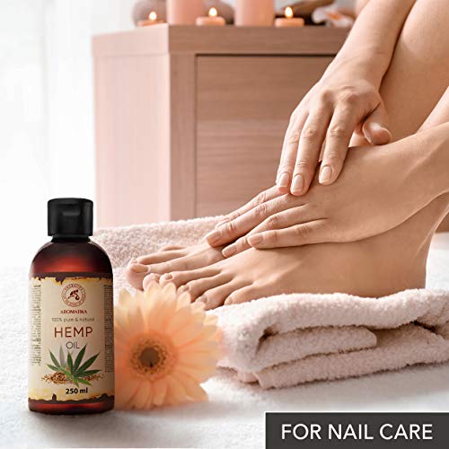 Aceite de Semillas de Cáñamo 250ml - 100% Puro y Natural - Aceite Base - Cannabis Sativa Seed Oil - Hemp Oil - Cuidado Intensivo para Rostro - Cuerpo - Cabello - Piel - para Masajes de Belleza