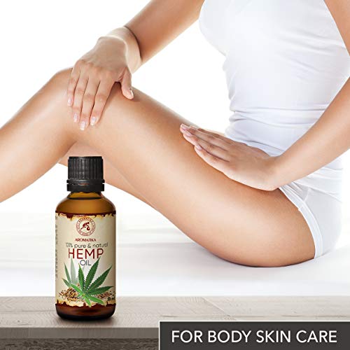 Aceite de Semillas de Cáñamo 50ml - 100% Puro y Natural - Aceite Base - Cannabis Sativa Seed Oil - Cuidado Intensivo para Rostro - Cuerpo - Cabello - Piel - para Masajes de Belleza