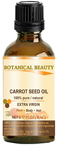 Aceite De Semillas Zanahoria 100% Puro/ Natural /Extra Virgin / Sin refinar / Prensado En Frío/ Sin diluir Aceite base Aceite. 0.17 Fl oz 5 ml. Piel, Cuerpo Y Cuidado De Cabello. Por Botánico Belleza