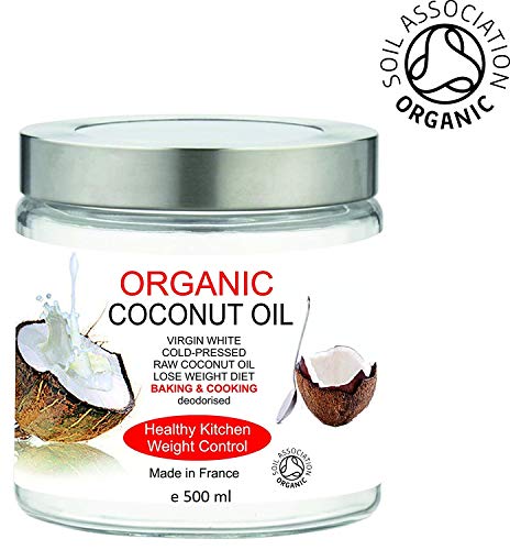 Aceite Ecológico de Nuez de Coco 500 ml Mejor Hidratante Rostro Cuerpo y Pelo, 500 ml