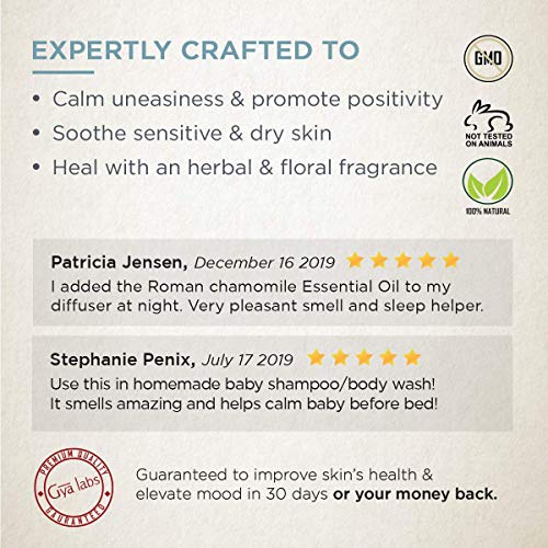 Aceite Esencial de Manzanilla Romana - Calme Tranquilo los Dolores del Día (10 ml) - Aceite de Manzanilla de Grado Terapéutico 100% Puro