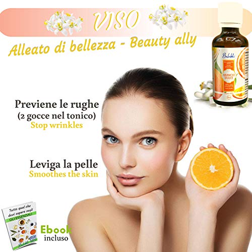 Aceite Esencial de Naranja Dulce Puro 100% + Ebook Incluido • Origen Italia • Grado Alimentario • Aromaterapia y Difusor • Calmante y Purificante • Alisador para Rostro y Cuerpo • Vidrio 50ml