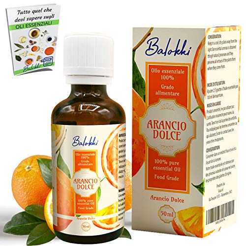 Aceite Esencial de Naranja Dulce Puro 100% + Ebook Incluido • Origen Italia • Grado Alimentario • Aromaterapia y Difusor • Calmante y Purificante • Alisador para Rostro y Cuerpo • Vidrio 50ml