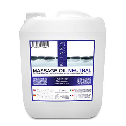 Aceite MyThaiMassage para masaje neutral 5l (5000ml) - Aceite para Fisioterapia de masaje Wellness Spa tailandés, aceite base sin fragancia
