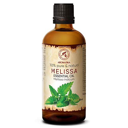 Aceites Esenciales Melisa 100ml - India - Melissa Indicum - 100% Puro y Natural para Dormir - Aromaterapia - Relajación - Difusor de Aroma - Lámpara aromática - Melissa Essential Oil