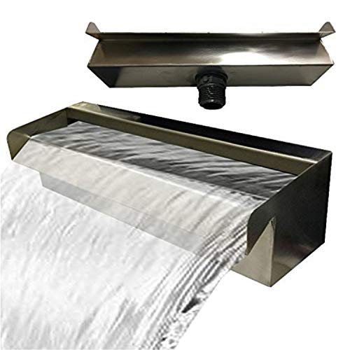 Acero inoxidable cascada agua parte cascada V2 A fabricado en Alemania 30,60,90 cm