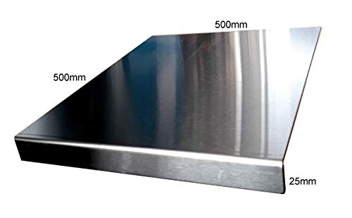 Acero inoxidable cortar para encimera redondas ver todas las variaciones tamaños + Los Precios (incluye patas de goma antideslizantes), acero inoxidable, Plateado, 500 x 500 rotundo fold