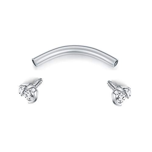 Acero quirúrgico 16G Curved Barbell Piercing Labio Ceja Ombligo Anillo Helix Tragus Daith Oreja Piercing 6 Piezas