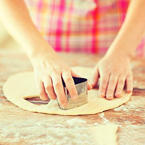 Achort 5 Pcs Molde de Pastel Mousse Anillo de Pastel de Acero Inoxidable Pastel de Estaño Pastel de Cocina Juego de Molde de Pastel con Empujador 3 x 3 Pulgadas para Cocinar Postres Mousse