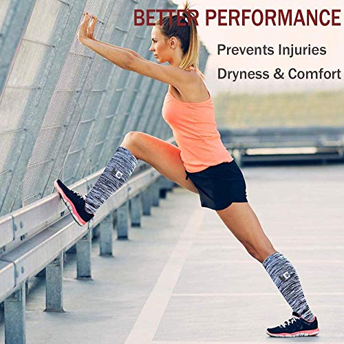 ACTINPUT Calcetines de Compresión Medias de Compresion Mujer y Hombre para Running,Atlético, Ciclismo,Médico, Enfermera,Volar, Viajar (Assorted 02-6 Pares, S-M)