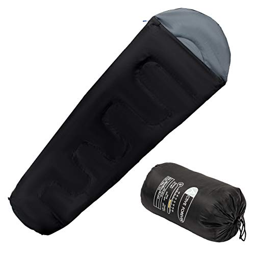 Active Forever Saco de Dormir Momia 3-4 Temporadas Diseño Ligero y Compacto a Prueba de Agua, Aventura al Aire Libre y Necesidades de Supervivencia(Negro) (0.8)