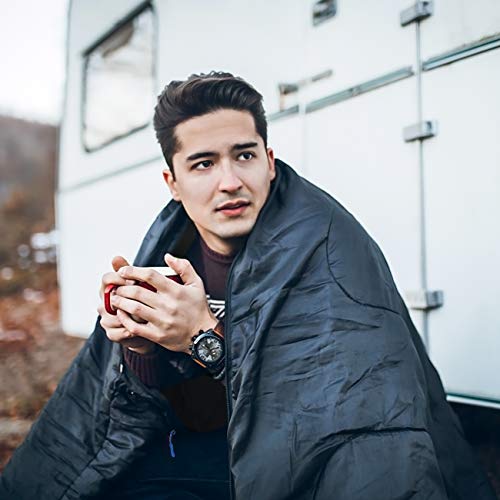 Active Forever Saco de Dormir Momia 3-4 Temporadas Diseño Ligero y Compacto a Prueba de Agua, Aventura al Aire Libre y Necesidades de Supervivencia(Negro) (0.8)