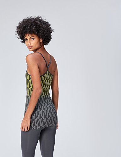 Activewear Top Estampado de Deporte con Sujetador Mujer , Gris (Grey/citrine), 42 (Talla del fabricante: Large)