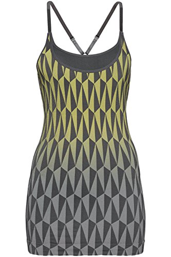 Activewear Top Estampado de Deporte con Sujetador Mujer , Gris (Grey/citrine), 42 (Talla del fabricante: Large)