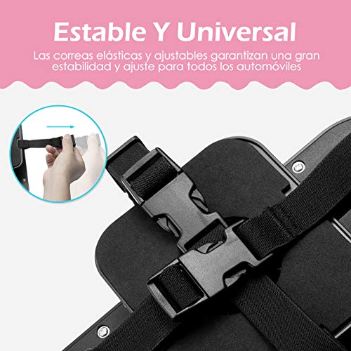 [Actualizada]Espejo Retrovisor Coche Para Bebé, Victsing Gran Tamaño Ver Su Bebé En Asiento Trasero, Espejo Coche Bebé Con Correas Elásticas Ajustables, 360° Rotación, Vista Amplia, Fácil Instalación