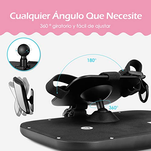 [Actualizada]Espejo Retrovisor Coche Para Bebé, Victsing Gran Tamaño Ver Su Bebé En Asiento Trasero, Espejo Coche Bebé Con Correas Elásticas Ajustables, 360° Rotación, Vista Amplia, Fácil Instalación