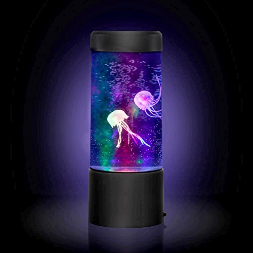 Acuario Artificial de Medusas Alegre Luz Lamparita de Mesita de Noche A Pilas