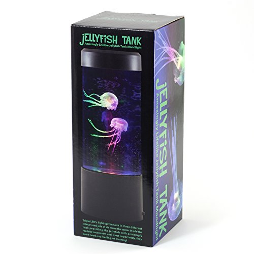Acuario Artificial de Medusas Alegre Luz Lamparita de Mesita de Noche A Pilas