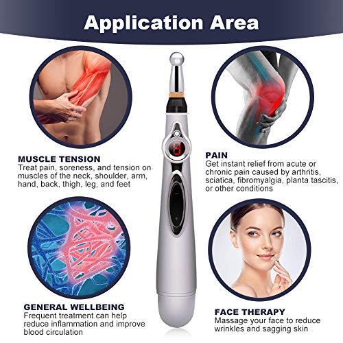 Acupuntura Masaje Pen, Bolígrafo de acupuntura, Masaja Eléctrica Acupuntura, Meridian Energy Pen, Máquina De Acupuntura, Masajeador Eléctrico Meridian Acupoint Energy Massager Para Aliviar el Dolor