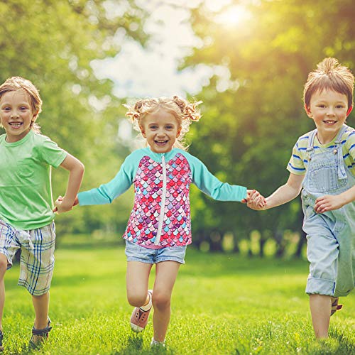 Adakel - Camiseta de natación para niña, diseño de sirena UPF 50+