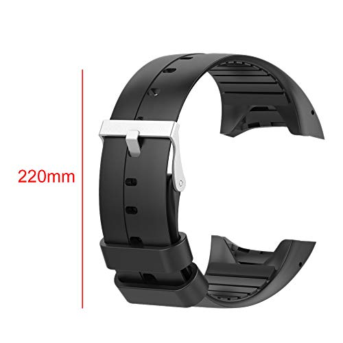 Adanse Correa de Reloj Deportivo para Correa de Reloj Polar M400/M430 Banda de Repuesto de Silicona Suave Correa para Correa Polar M400/M430 Negro