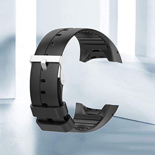 Adanse Correa de Reloj Deportivo para Correa de Reloj Polar M400/M430 Banda de Repuesto de Silicona Suave Correa para Correa Polar M400/M430 Negro