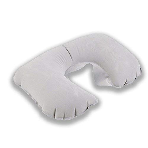 ADATECH 2 X Almohada Cervical Hinchable Tacto Suave Aterciopelado 100% Calidad Color Gris