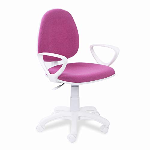 Adec - Dolphin, Silla de Escritorio giratoria, Silla Juvenil de Oficina, Color Rosa, Medidas: 54 cm (Ancho) 54 cm  (Fondo) x 79-91 cm (Alto)