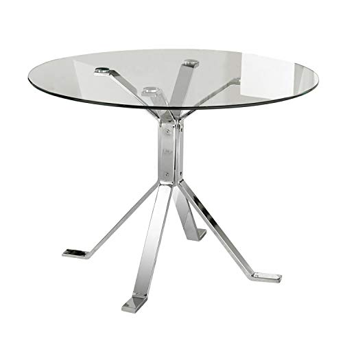Adec Group Due-Home 2454140031 - Mesa de Comedor Ginebra - Color - Cromado-Transparente